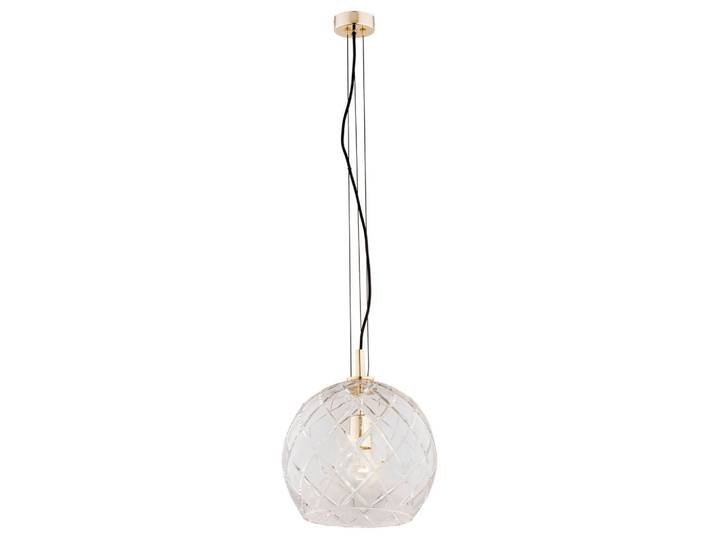 Hängeleuchte Oviedo, Transparent, Messingfarben, Metall, Glas, Kreise, rund, 179 cm, Made in EU, CE, Lampen & Leuchten, Innenbeleuchtung, Hängeleuchten, Pendelleuchten