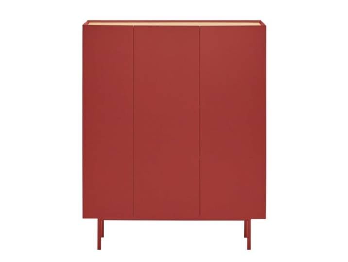 Buffet haut 3 portes style moderne rouge
