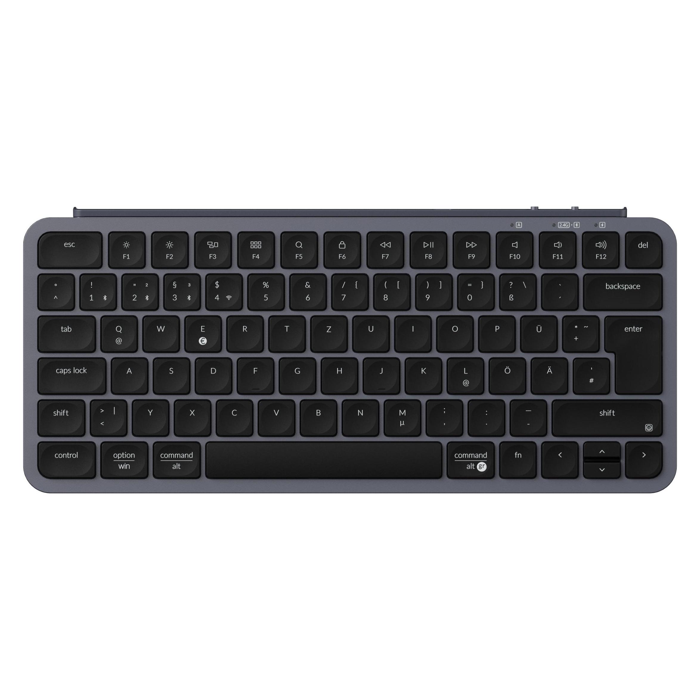Keychron B1 Pro Ultra-Slim Wireless Tastatur Space Gray de (DE, Kabelgebunden, Kabellos) (B1P-K1-DE)