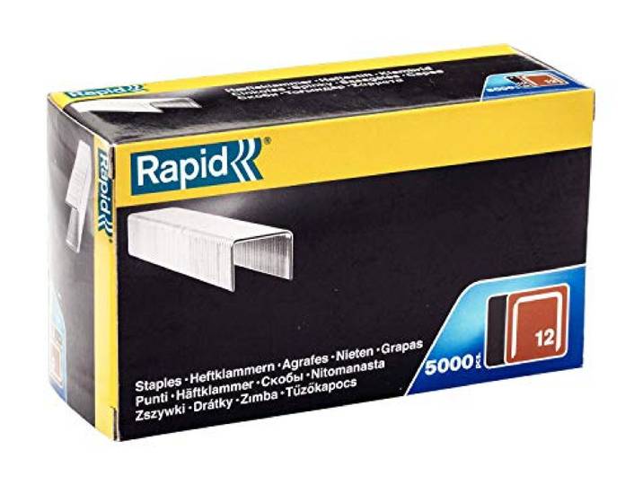 Rapid tackernieten No. 12, 16 mm, 5.000 stuks vlakdraadnieten