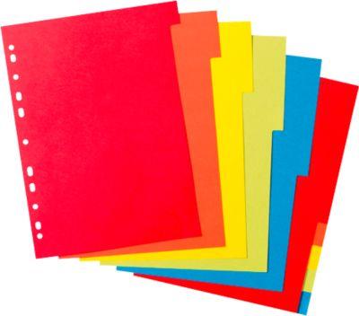 Kartonregister Herlitz, A4, blanko Taben, Euro-Lochung, Recycling-Karton, 1 Satz 10-teilig mit 2 x 5 Farben