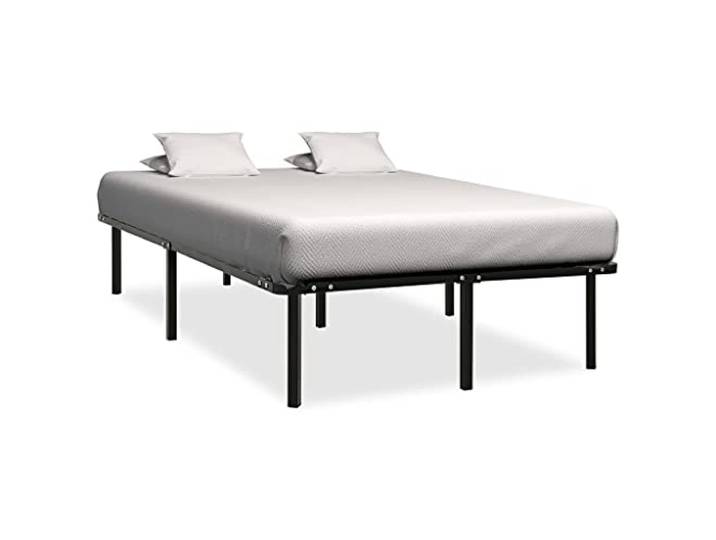 Metallbett mit Lattenrost klassischer Stil 120x200 cm Schwarz Bettgestell Schwarz Metall 120x200 cm mit Lattenrost Stabiles Doppelbett für Schlafzimmer