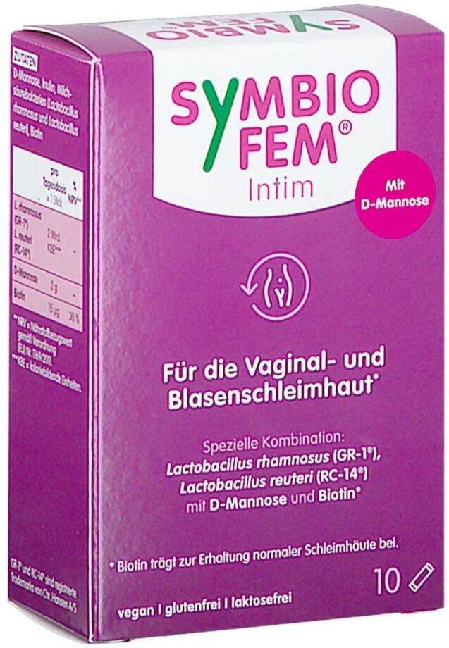 Symbiofem Intim Milchsäurebakterien Mit D-mannose 10stk