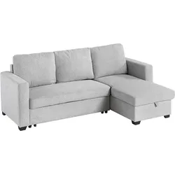 Happy Home Ecksofa, reversibel links/rechts, ca. 220 x 147 x 86 cm - Hellgrau