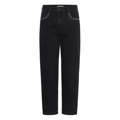 Regular-fit-Jeans PULZ JEANS "Pulz Jeans Jeans PZFELIZIA", Damen, Gr. 31, Normalgrößen, schwarz (schwarz denim), Jeans