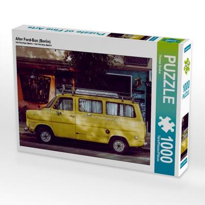 CALVENDO Puzzle Alter Ford-Bus (Berlin) 1000 Teile Puzzle quer | 1000 Teile Lege-Größe 64 × 48 cm Foto-Puzzle für glückliche Stunden