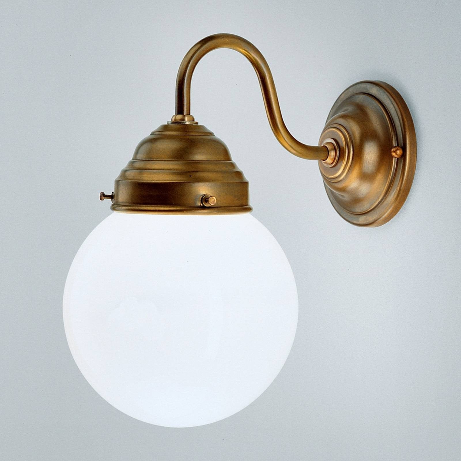Berliner Messinglampen Wandlamp LARRY, Dimbaar, Brons / Goud-messing met Glas