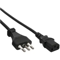 InLine Netzkabel, Netzstecker Italien auf Kaltgerätestecker C13, 0,5m