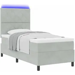 vidaXL, Boxspringbett, Hellgraues Bett (100 x 200 cm)
