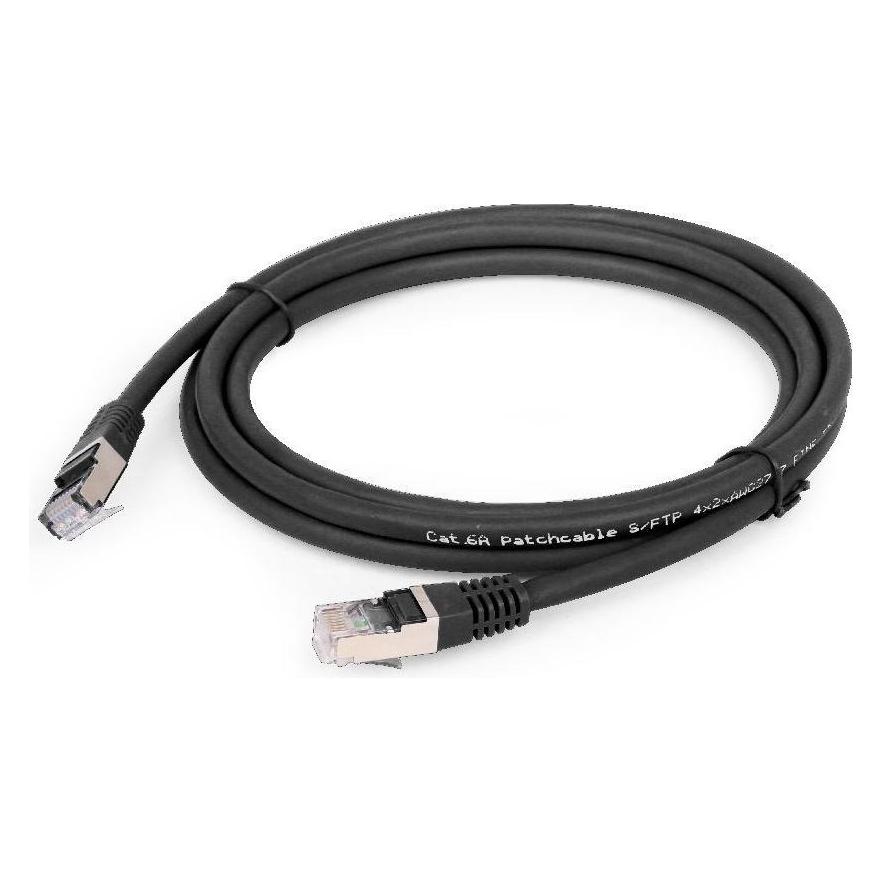 Gembird PP6A-LSZHCU-BK-0.5M Netzwerkkabel Schwarz 0,5 m Cat6a (S/FTP, SFTP, CAT6a, 0.50 m) (PP6A-LSZHCU-BK-0.5M)