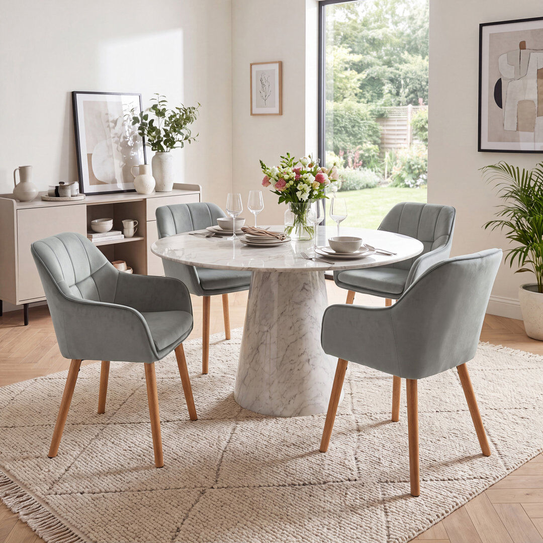 Goeurvant Eng 51cm H Upholstered Upholstered Back Armchair Light Grey/Light Grey 85cm H X 60cm W X 41cm D