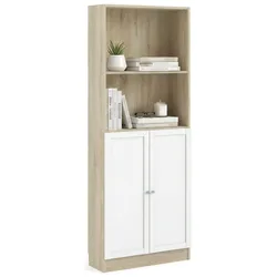 Dmora Michel - Bücherregal, 79x28x203h cm Eiche Braun, 5 Böden