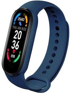Inspire Daily Merch Waterproof Smart Watch For Men Women With Fitness Tracker Blood Pressure Monitor Heart Rate Smart Bracelet Sports Band blue