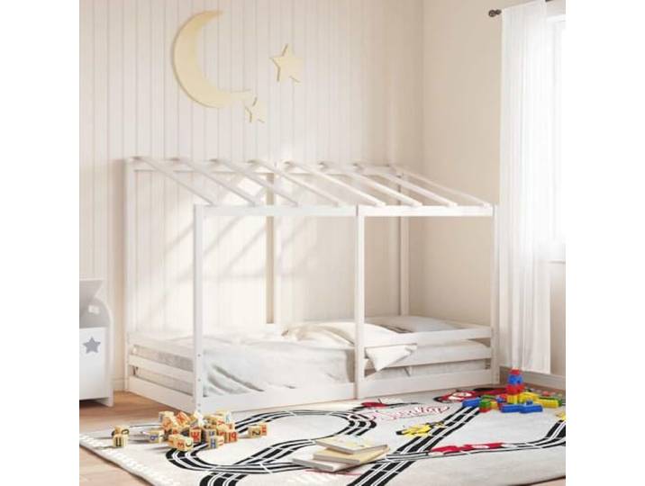QZZCED Kinderbett aus massivem Kiefernholz mit Lattenrost und Lamellen, stabile Struktur und modernes Design zur Optimierung von Platz und Spaß, Kinderzimmermöbel