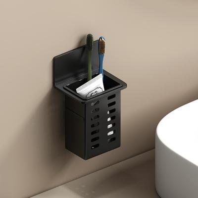 Combo Retail Shop Functional Toothpaste And Toothbrush Bathroom Stand, Wall Mounted Toothbrush Storage Rack, Bathroom Storage Organizer black