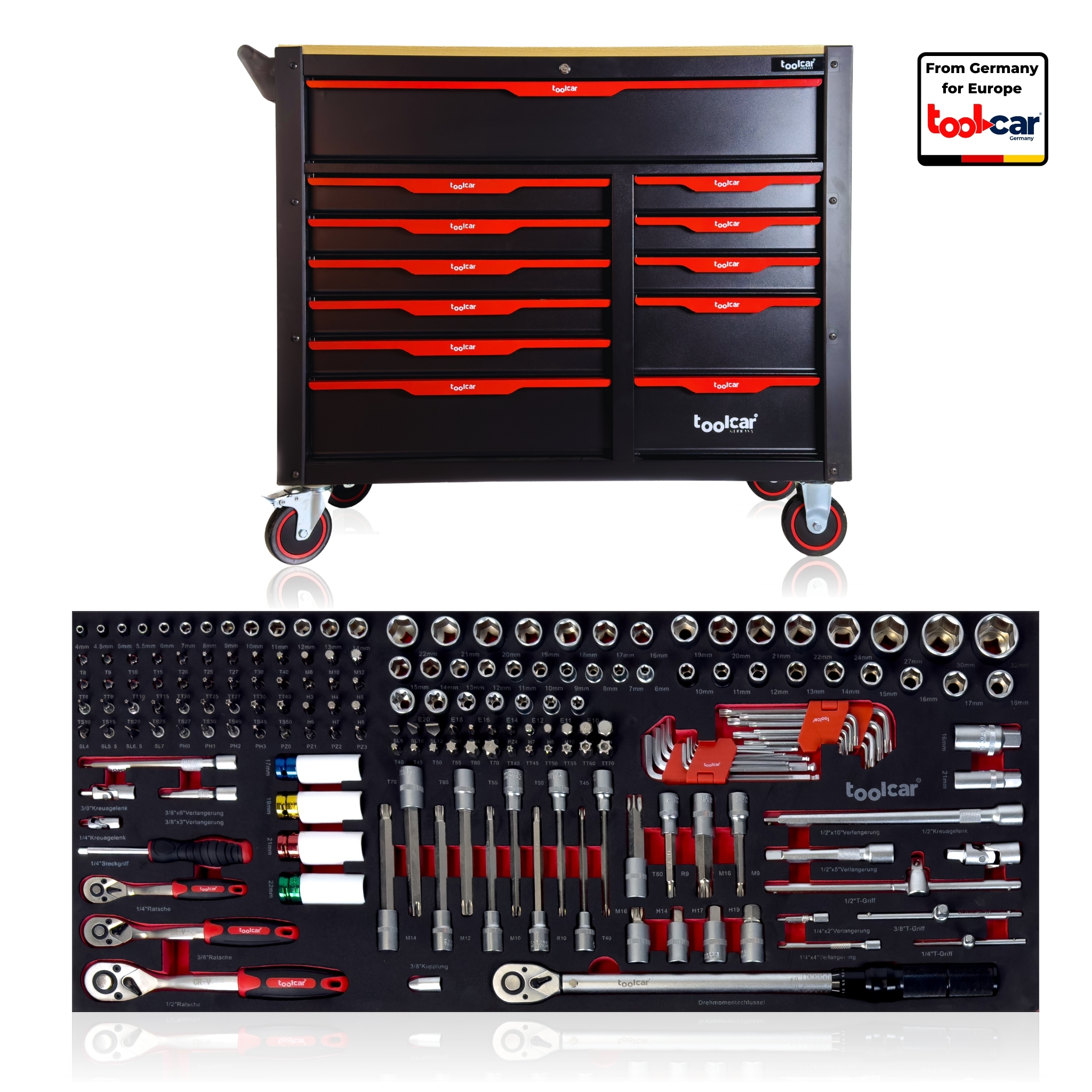 Toolcar Jumbo Pro 12 Black Werkstattwagen Werkzeugwagen Werkzeugschrank Werkzeug