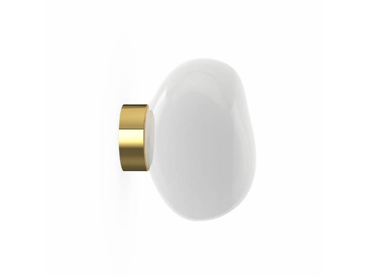 Melt Surface LED Wandleuchte Mini Opal/Gold - Tom Dixon - Wohnzimmer - Design - Kunststoff - Rund