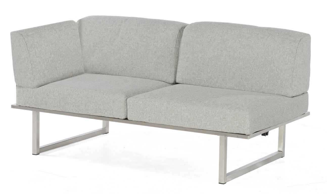 MUESING Eckmodul Lotus links Edelstahl/Teakholz inkl. Kissen SonnenPartner 16905855