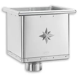 Wasserfangkasten Grömo kubisch exzentrisch, Zink, verschiedene Größen (Ausführung: Ø 100mm. 240mm breit)