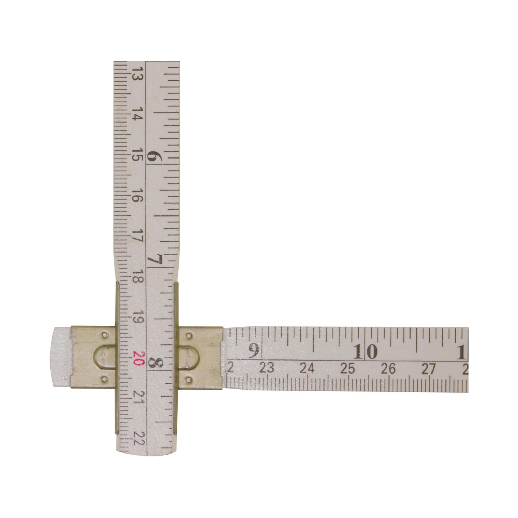 STABILA Holz-Gliedermaßstab Type 1607, 2 m, weiß, Mischskala (metrisch/imperial) (01133)