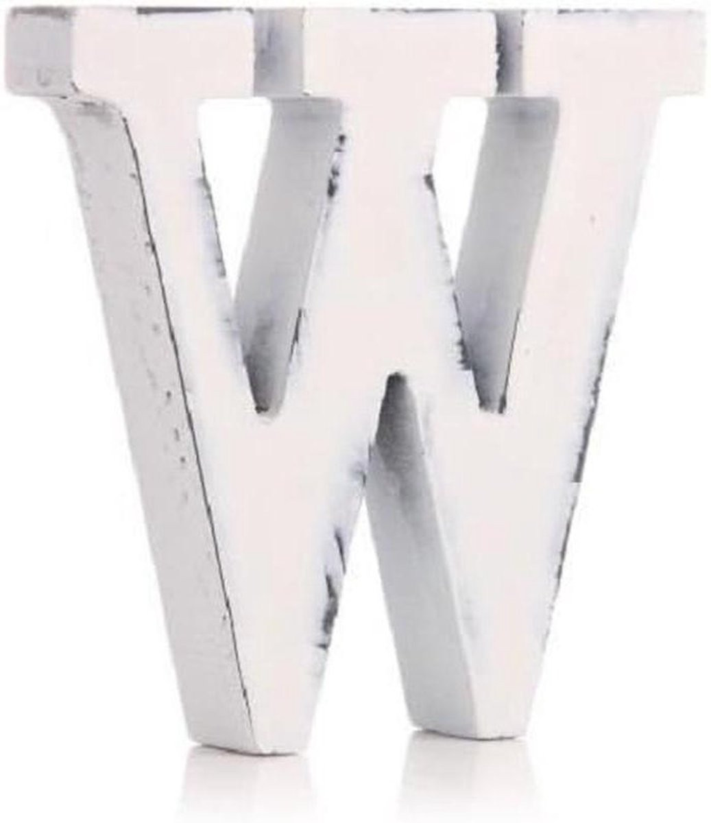 Houten Decoratieve Letter Wit - 11 cm Hoog