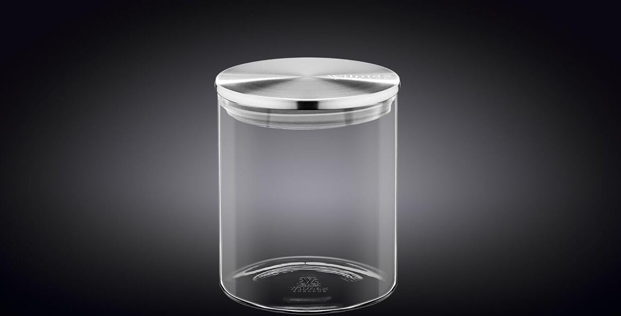Wilmax England voorraadpot met roestvrijstalen deksel, 760 ml, transparant