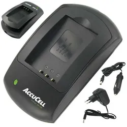 AccuCell Schnell-Ladegerät passend für Sony NP-FC10, NP-FC11 (Kamera Akku Ladegerät), Kamera Stromversorgung