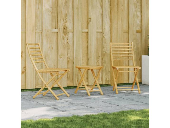 vidaXL 3-tlg. Bistro-Set Bambus