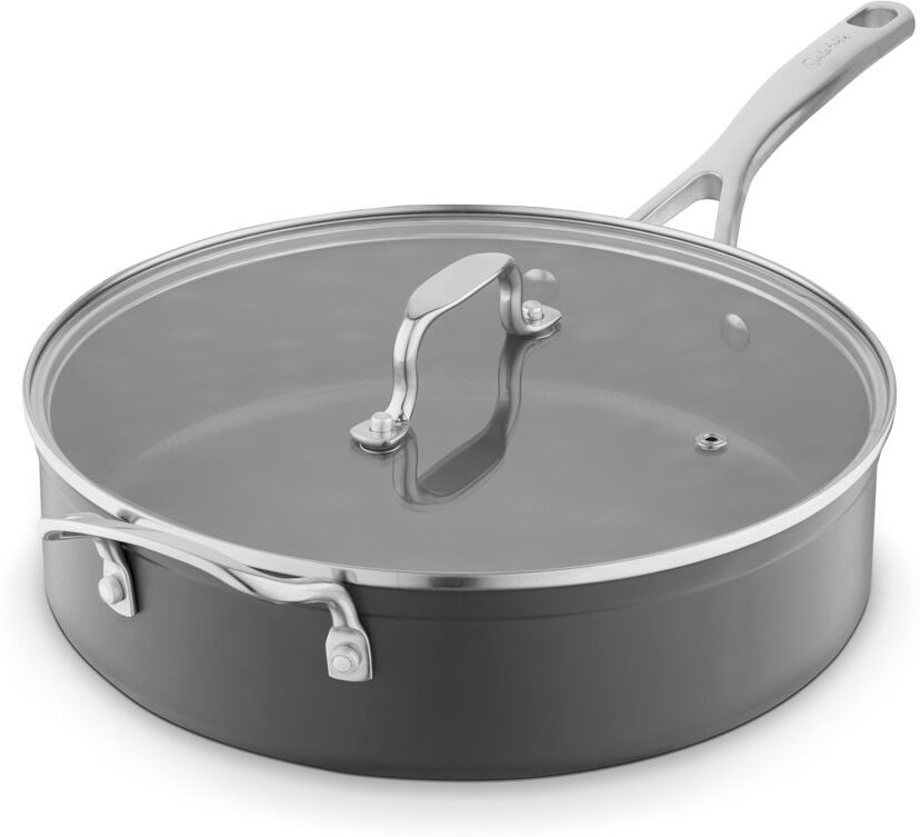 Sur La Table SLT800375 Hard Anodised 28cm Multi-pan with Tempered Glass Lid, Helper Handle, 10x Stronger Superior Non-Stick Coating, Induction Compatible, Grey Grey