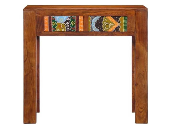 KDACVBMG Konsolentisch, 80 x 35 x 75 cm, Massivholz, Akazienholz Eingangskonsole, Wohnzimmer, Schlafzimmer, Flure, Schubladen, Regale, rustikales Design, glatte Oberfläche