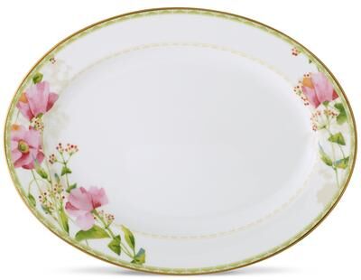 "Noritake Poppy Place Oval Platter, 14"""