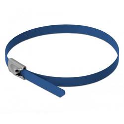 Delock 18795 Edelstahl-Kabelbinder Blau mit Kugelverschluss 10 St.