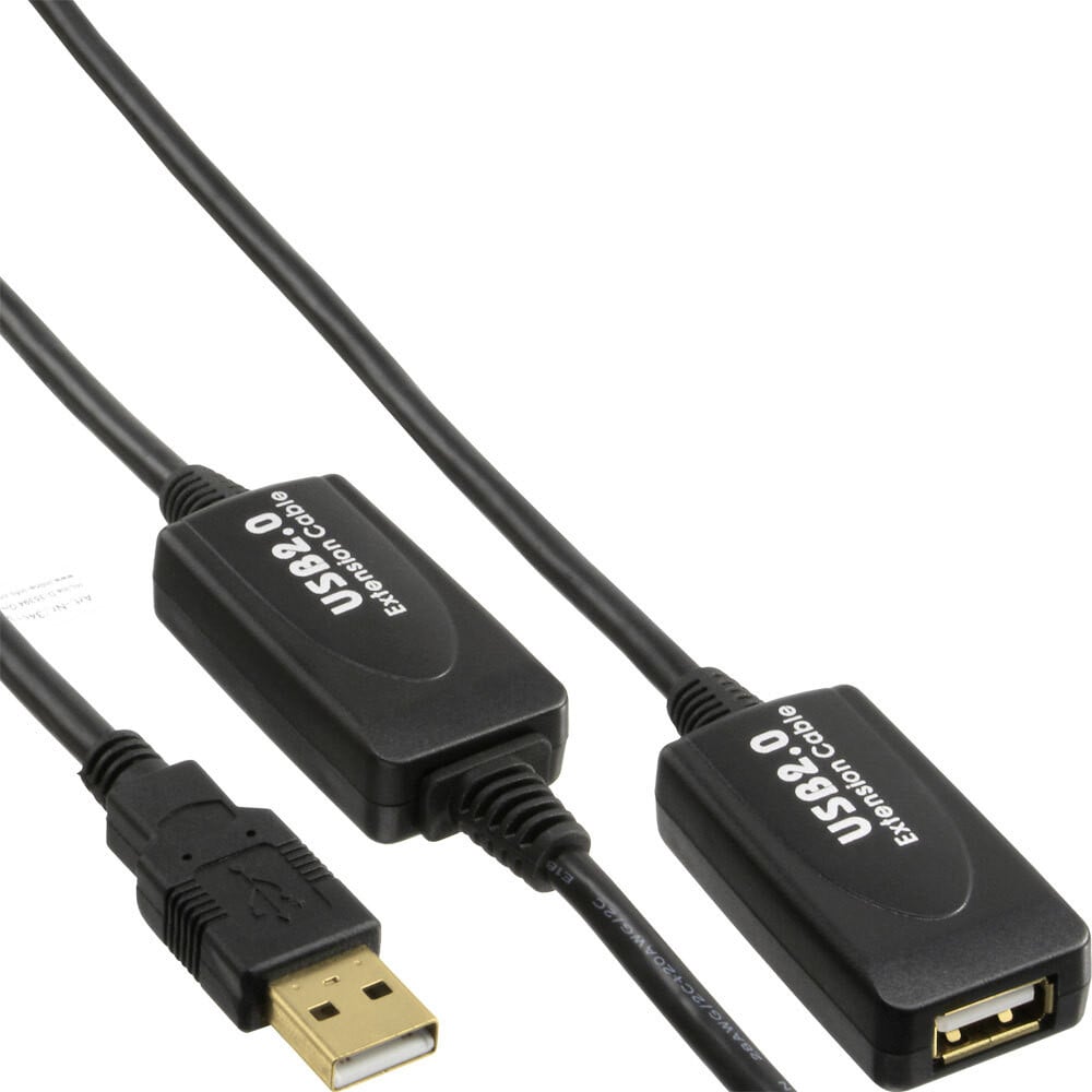 InLine 34613I USB 2.0 actieve verlengkabel met signaalversterker, 20 meter
