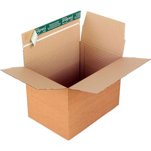 progress Faltkartons Premium, 1-wellig, 10 Stück, mit Automatikboden,Innenmaße 304 x 216 x 130-220mm