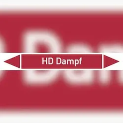 Rohrleitungskennzeichen HD Dampf - 187x26 mm Folie selbstklebend