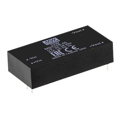 MEAN WELL MDS15B-24 DC/DC-Wandler 24V 24V 0.625A 15W Anzahl Ausgänge: 1 x Inhalt 1St.