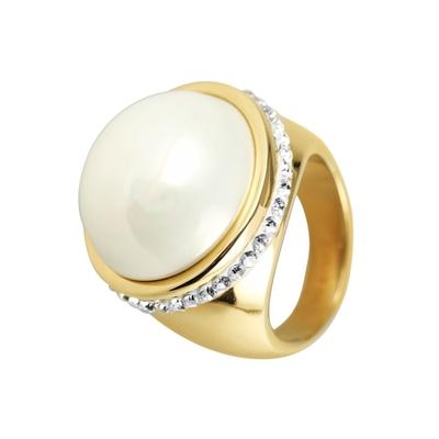 Fingerring AKZENT "Gemma, Ionenplattierung" Gr. 56, gold (goldfarbig), Fingerringe, Damen, 56, Edelstahl, Fingerring