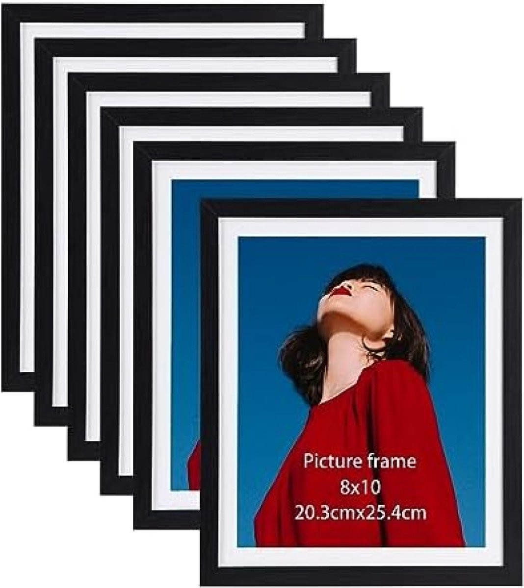 PromoHome Fotolijst Set van 6 Zwart, 20 x 25 cm