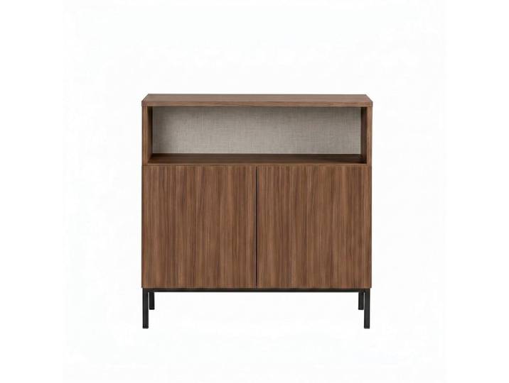 Mid.you Sideboard, Schwarz, Walnuss, 80x80x40 cm, Wohnzimmer, Kommoden & Sideboards, Sideboards