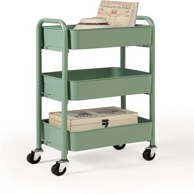 No "3-Tier Delicate Compact Rolling Metal Storage Organizer - 10.27""D x 15.5""W x 26.8""H"