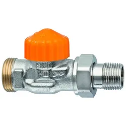 Heimeier Eclipse Thermostat-Ventilunterteil 3936-02.000 R 1/2xG 3/4 AG, Durchgang, Rotguss vernickelt
