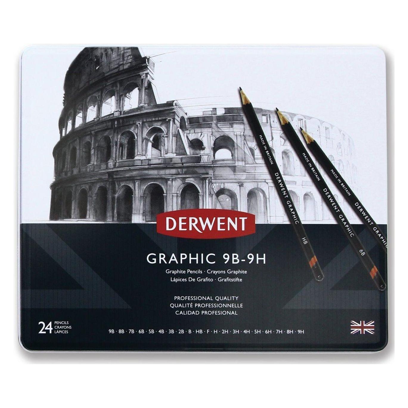 Derwent Graphic Pencil Set, 24 Tin (24x) (601005)