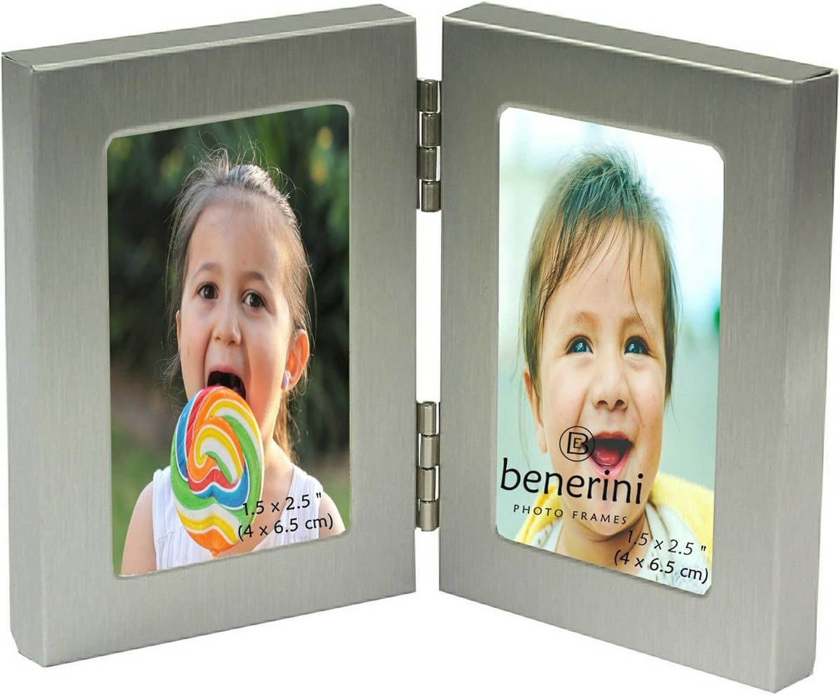 Moderne Multi Photo Picture Frame in Satijn Zilver
