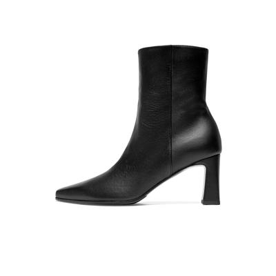 Schlupfboots HENRY STEVENS "Madison ZB70 Businessschuh", Damen, Gr. 37, schwarz, Ziegennappa, Schuhe Schlupfboots, Damen Stiefelette mit Absatz handgefertigt, Lederschuhe
