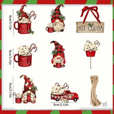 Inspire Curations Christmas Gnome Ice Cream Ornaments Hanging Tree Decoration Set a