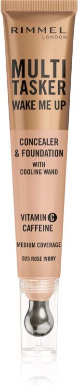 Rimmel Multi-Tasker Wake Me Up foundation and concealer with a brightening effect shade 25 Rose Ivory 20 ml
