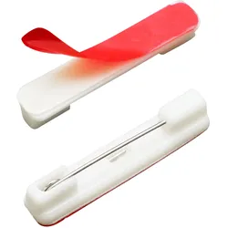 100 Anstecknadel, selbstklebend 31 x 5 mm, Kunststoff, weiß