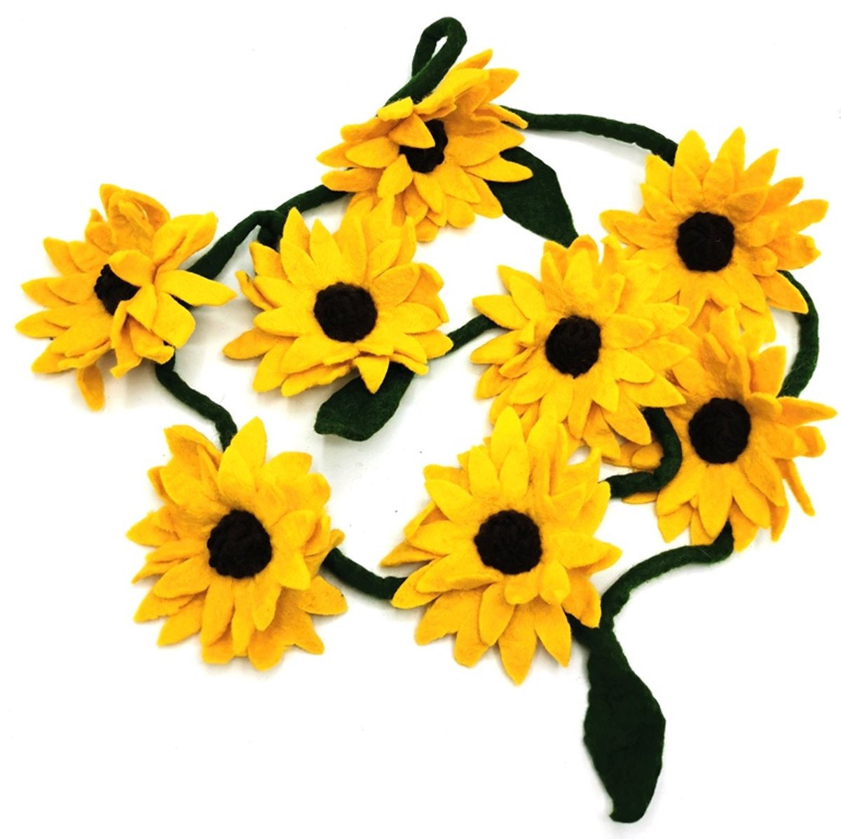 Boutique Trukado Vilten Zonnebloemen Slinger 185cm Handgemaakt 100% Wol