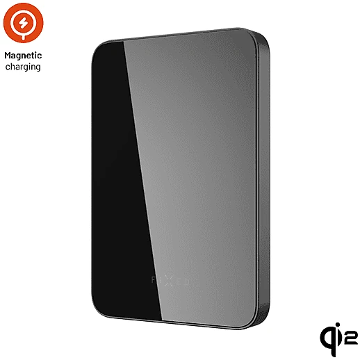 FIXED MagZen 5 Crystal UltraSlim mit kabellosem Qi2-Laden und MagSafe 5 000 mAh schwarz