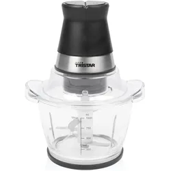 Tristar Mixer mit Glasbehälter, Zerkleinerer, Silber, Schwarz